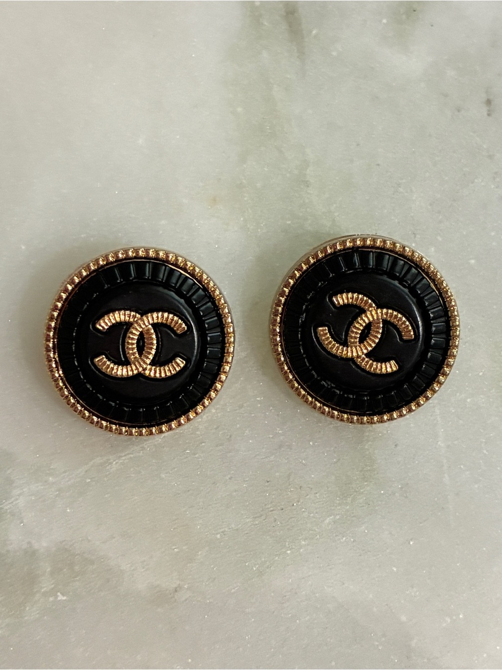 2 Chanel Buttons Metal Vintage